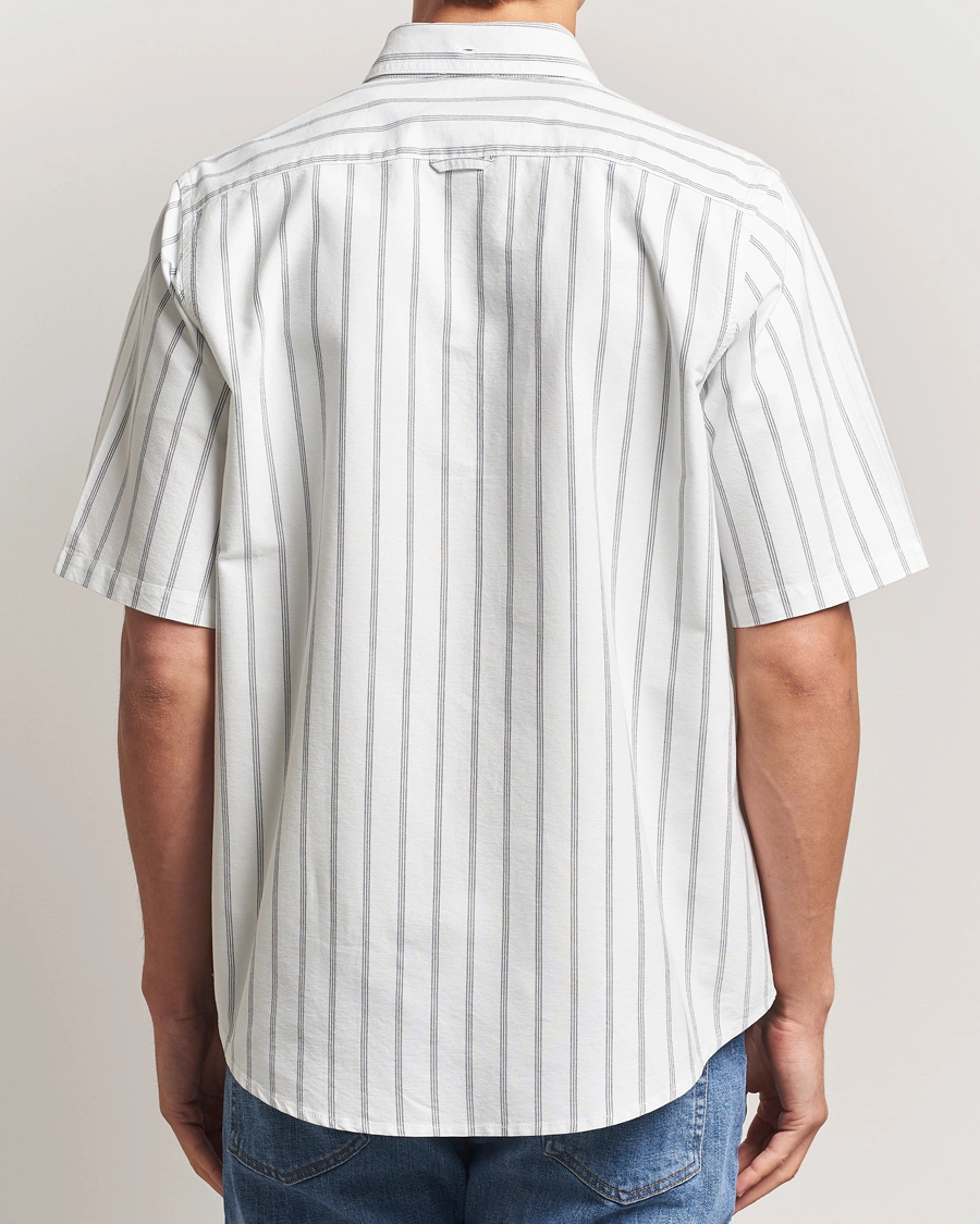 Homme | Chemises | Filippa K | Striped Oxford Short Sleeve Shirt Pale Blue/Navy