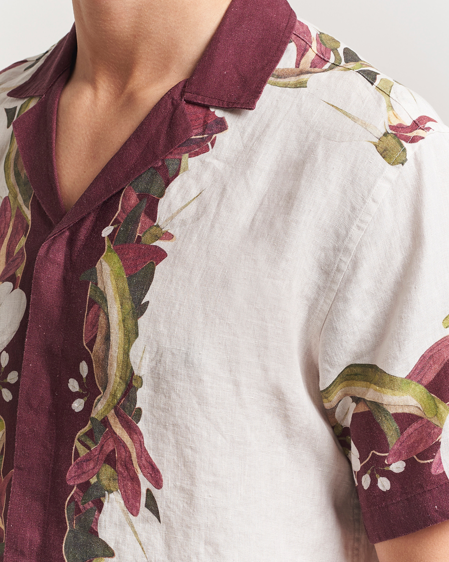 Homme | Chemises | Orlebar Brown | Maitan Orchis Short Sleeve Linen Shirt Damson