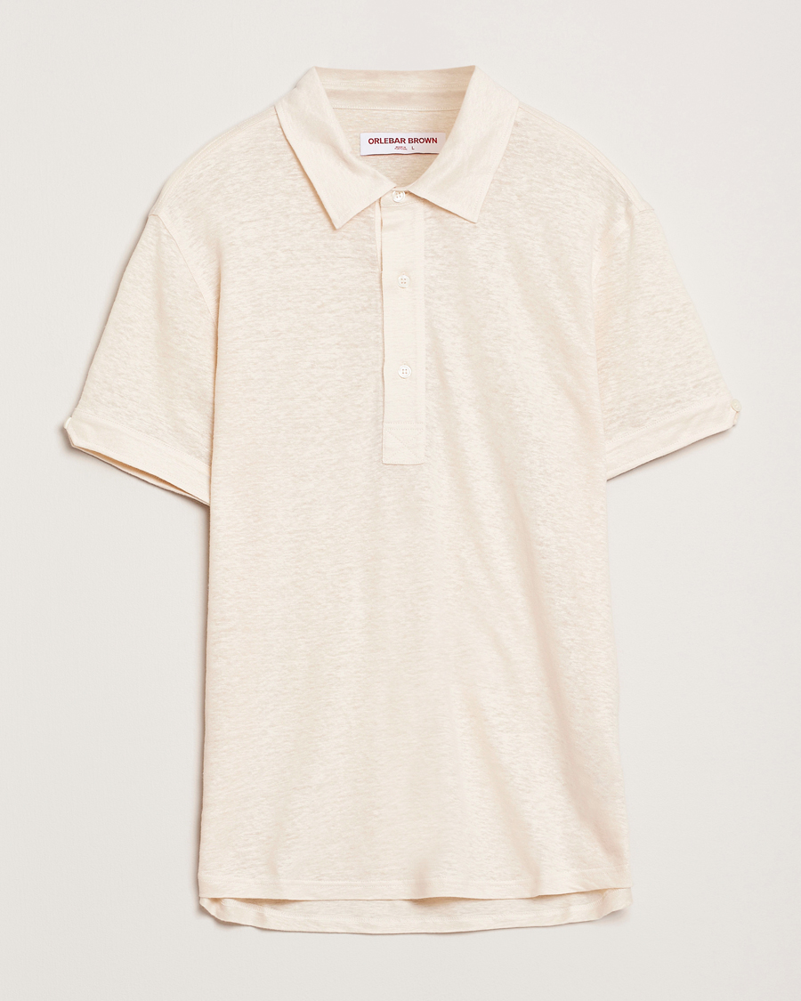 Homme | Polos | Orlebar Brown | Sebastian Linen Polo Latte