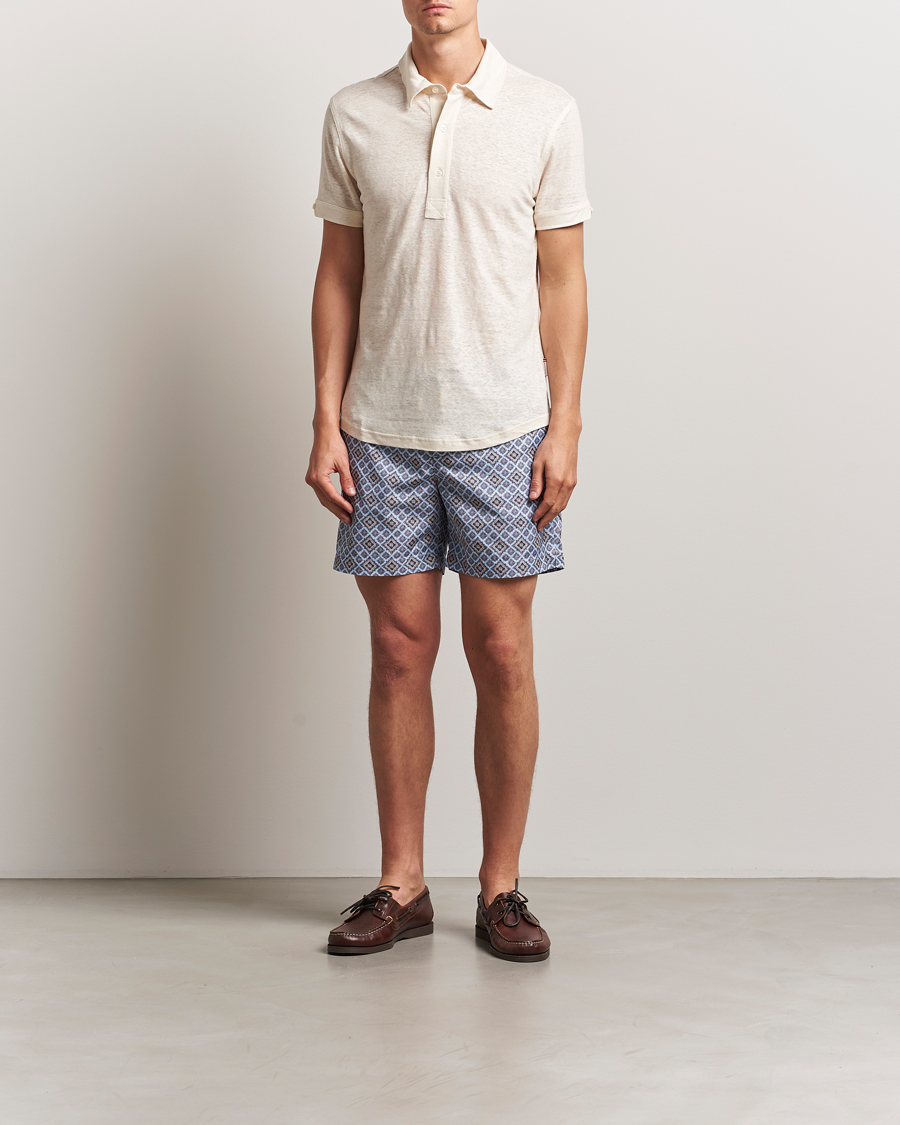 Homme | Polos | Orlebar Brown | Sebastian Linen Polo Latte
