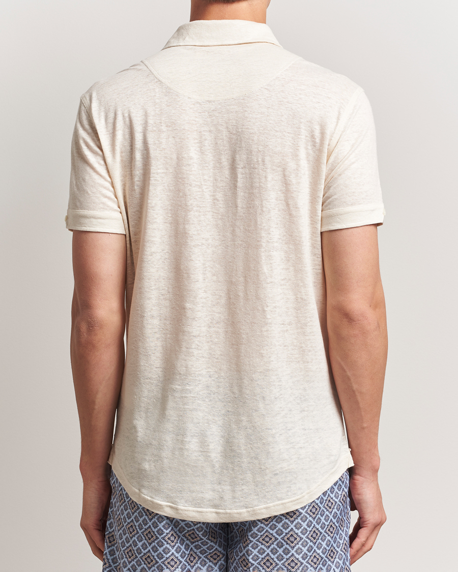 Homme | Polos | Orlebar Brown | Sebastian Linen Polo Latte