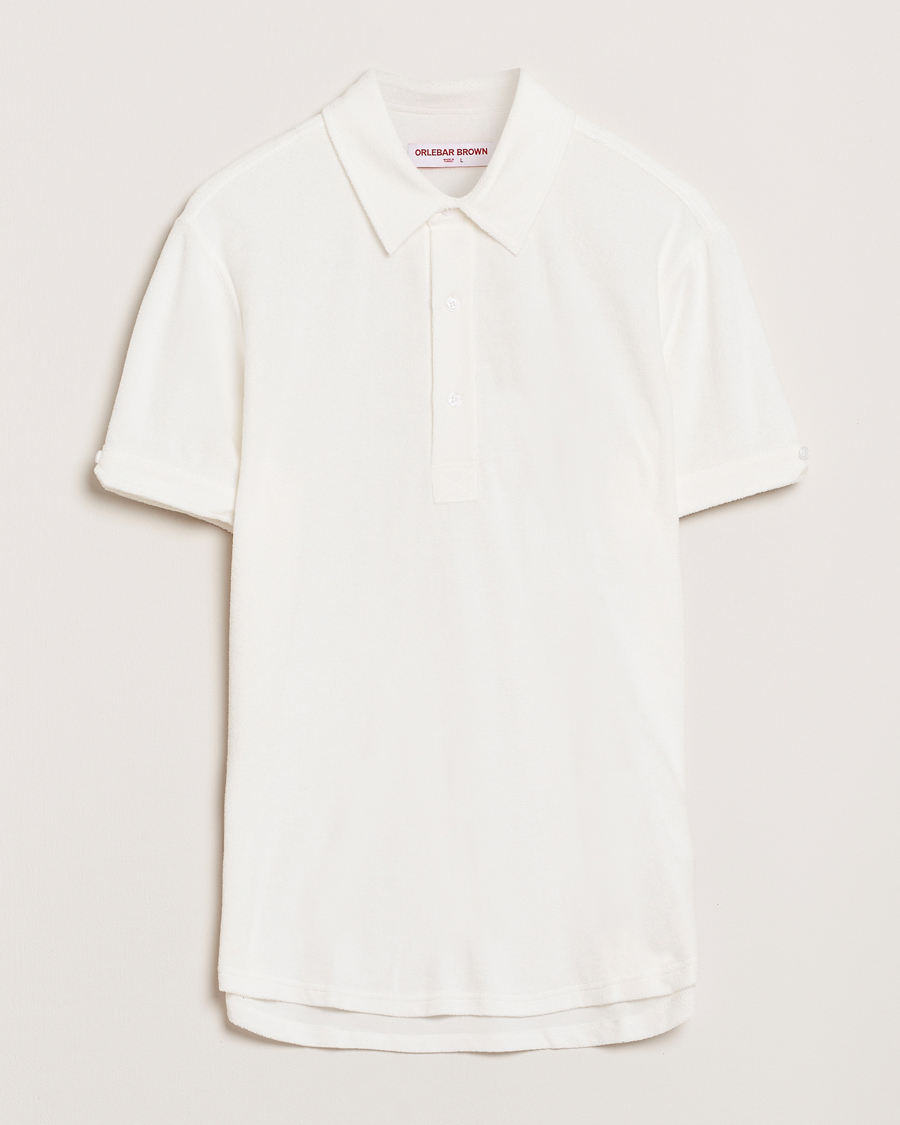 Homme | Polos | Orlebar Brown | Sebastian Tailored Towelling Polo White