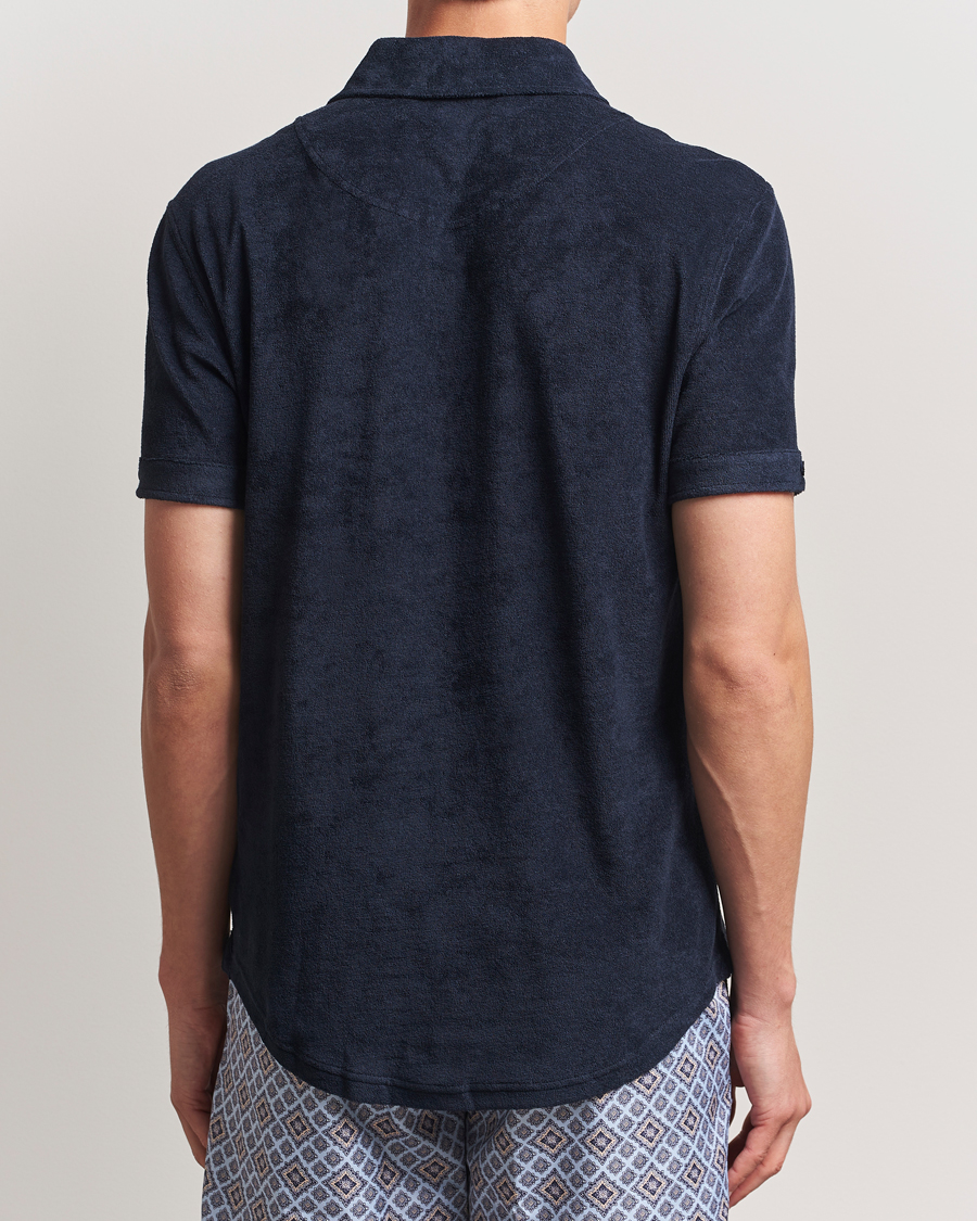 Homme | Polos | Orlebar Brown | Sebastian Tailored Towelling Polo Night Iris