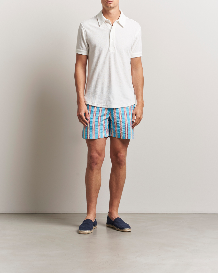 Homme | Maillots De Bain | Orlebar Brown | Bulldog Deckchair Stripe Swimshorts Blue Multi