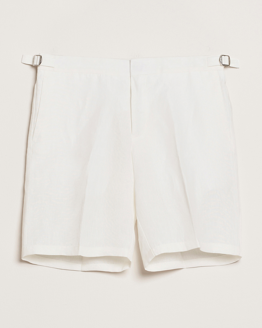 Homme | Shorts | Orlebar Brown | Norwich Italian Linen Shorts White Sand