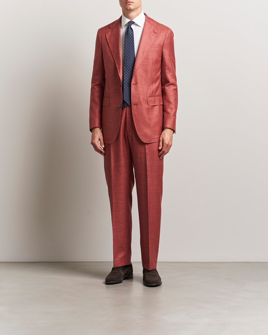 Homme | Blazers | Oscar Jacobson | Fellow EVO Wool/Silk/Linen Blazer Red