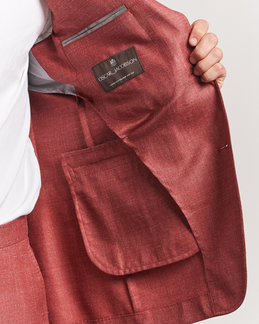 Homme | Blazers | Oscar Jacobson | Fellow EVO Wool/Silk/Linen Blazer Red