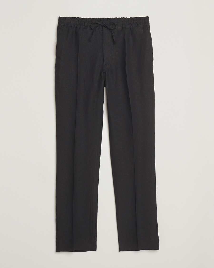 Homme | Pantalons | J.Lindeberg | Soren Drape Linen Pants Black
