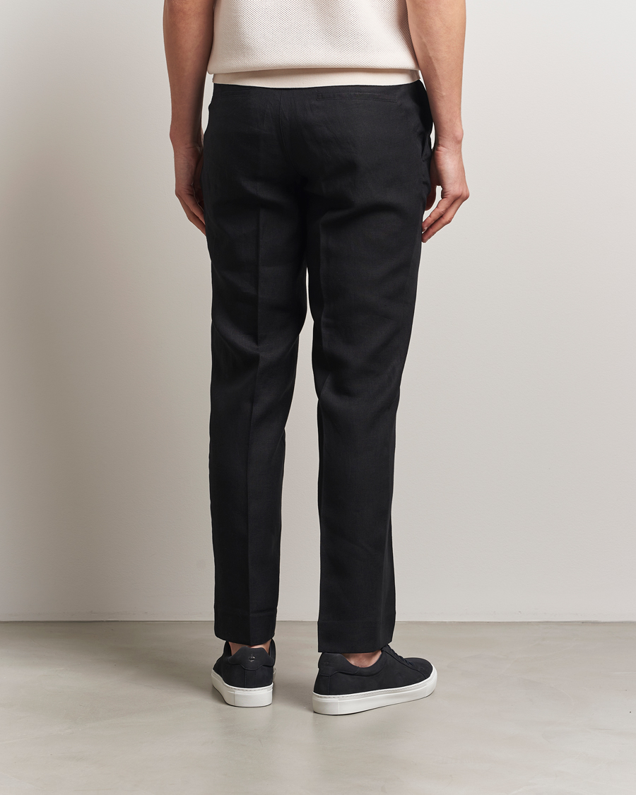 Homme | Pantalons | J.Lindeberg | Soren Drape Linen Pants Black