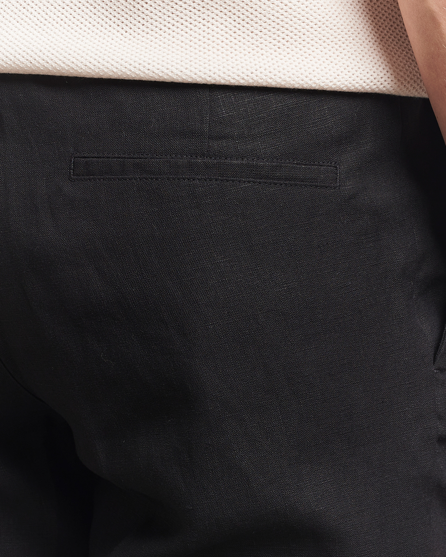 Homme | Pantalons | J.Lindeberg | Soren Drape Linen Pants Black