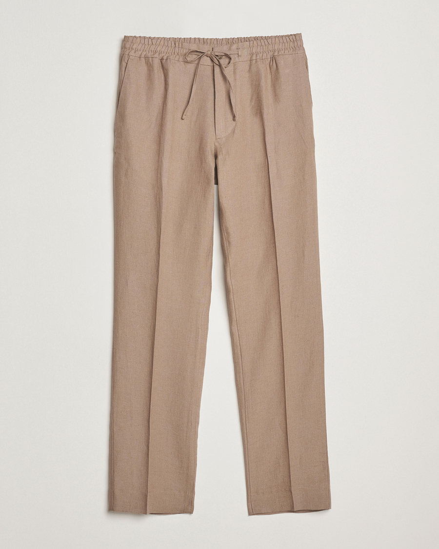 Homme | Pantalons | J.Lindeberg | Soren Drape Linen Pants Nutmeg