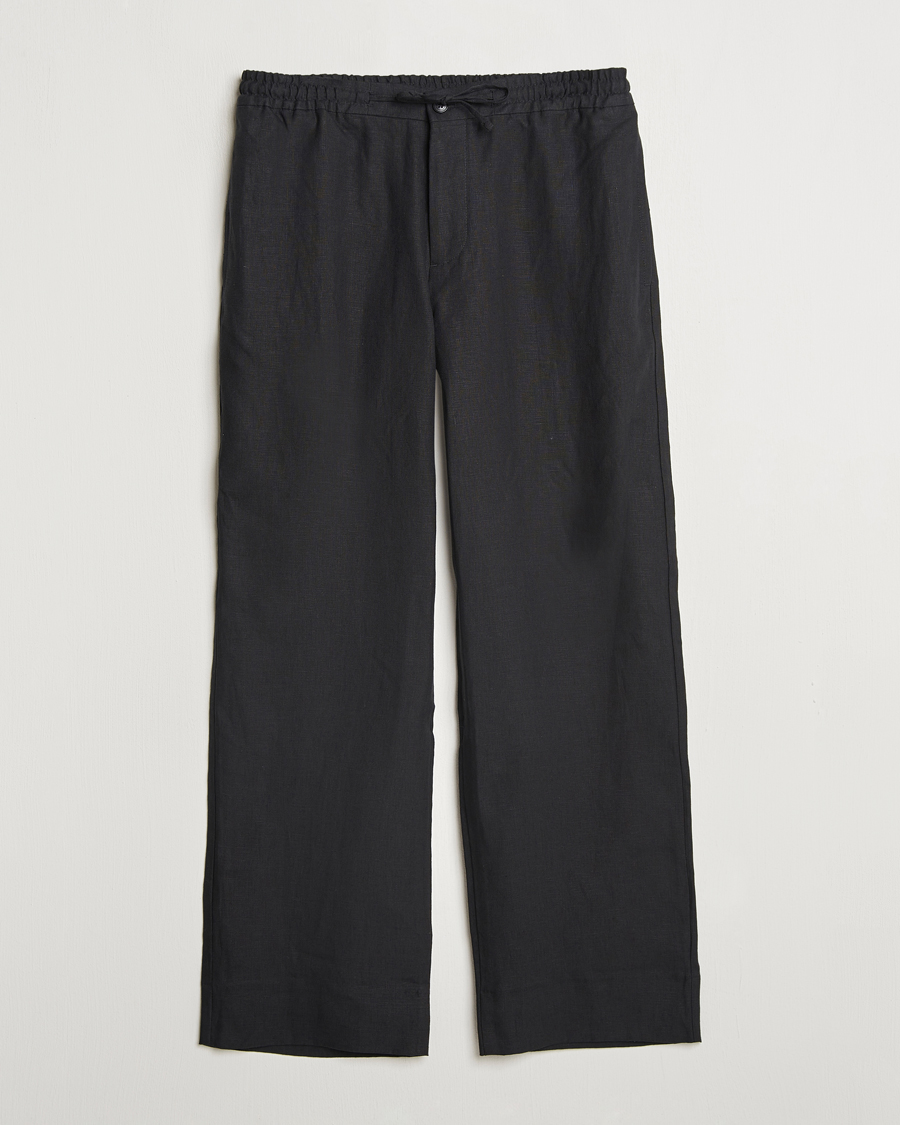 Homme | Pantalons | J.Lindeberg | Noah Drape Linen Pants Black
