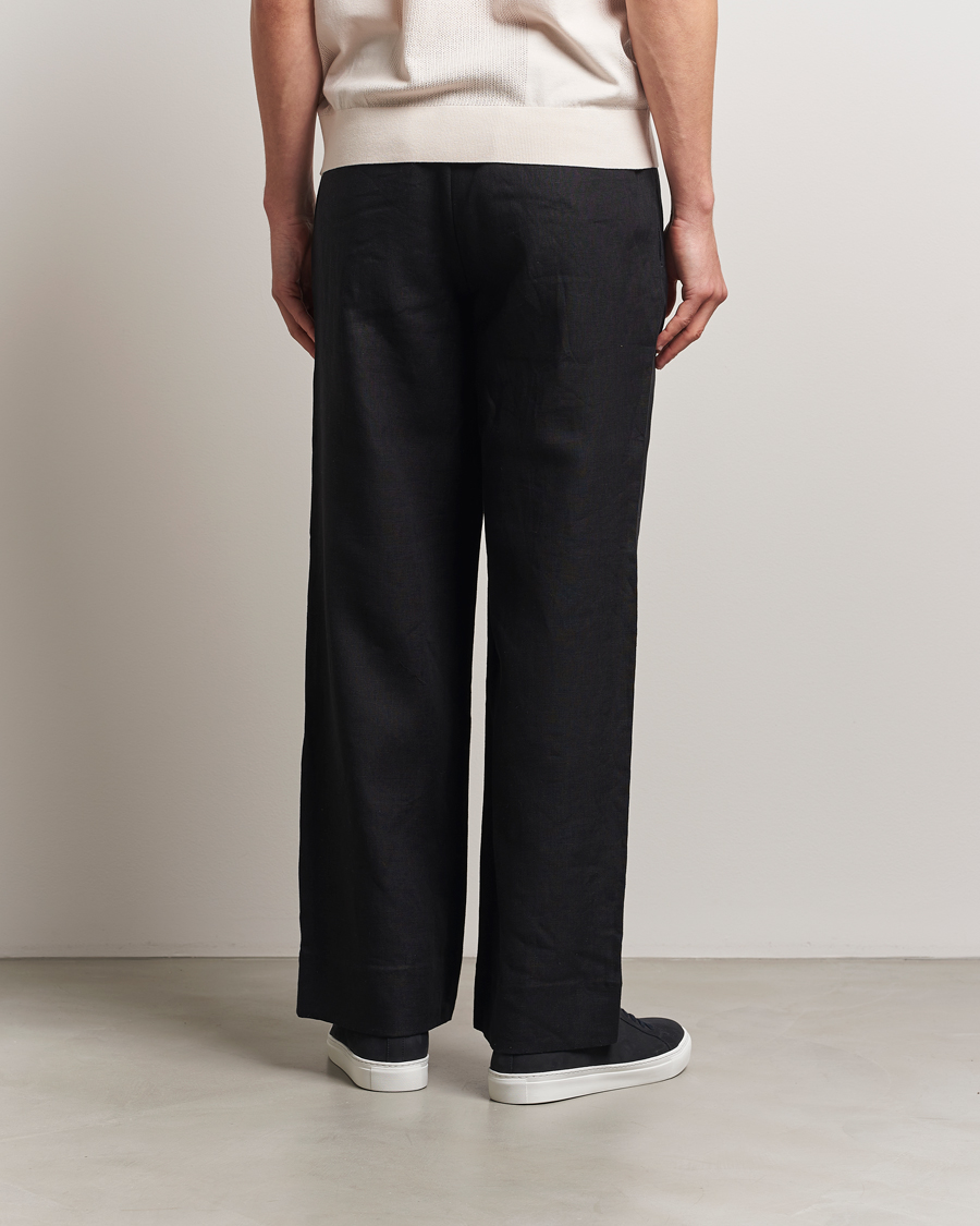 Homme | Pantalons | J.Lindeberg | Noah Drape Linen Pants Black
