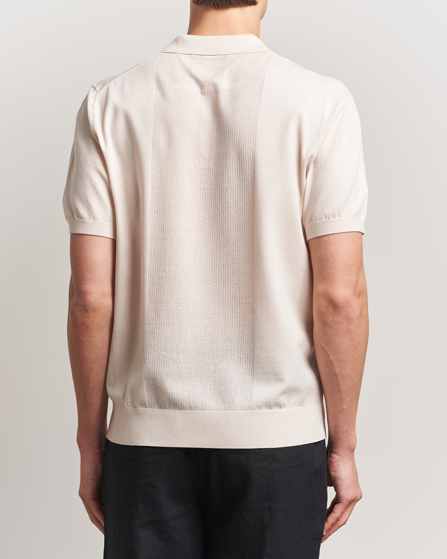 Homme | Polos | J.Lindeberg | Reymond Stripe Knit Polo Moonbeam