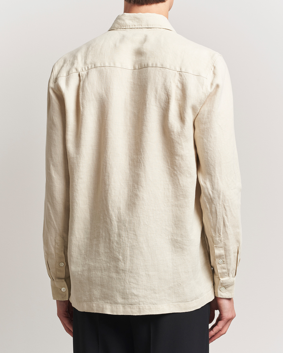 Homme | Chemises | A Day's March | Clean Cut Linen Shirt Oyster