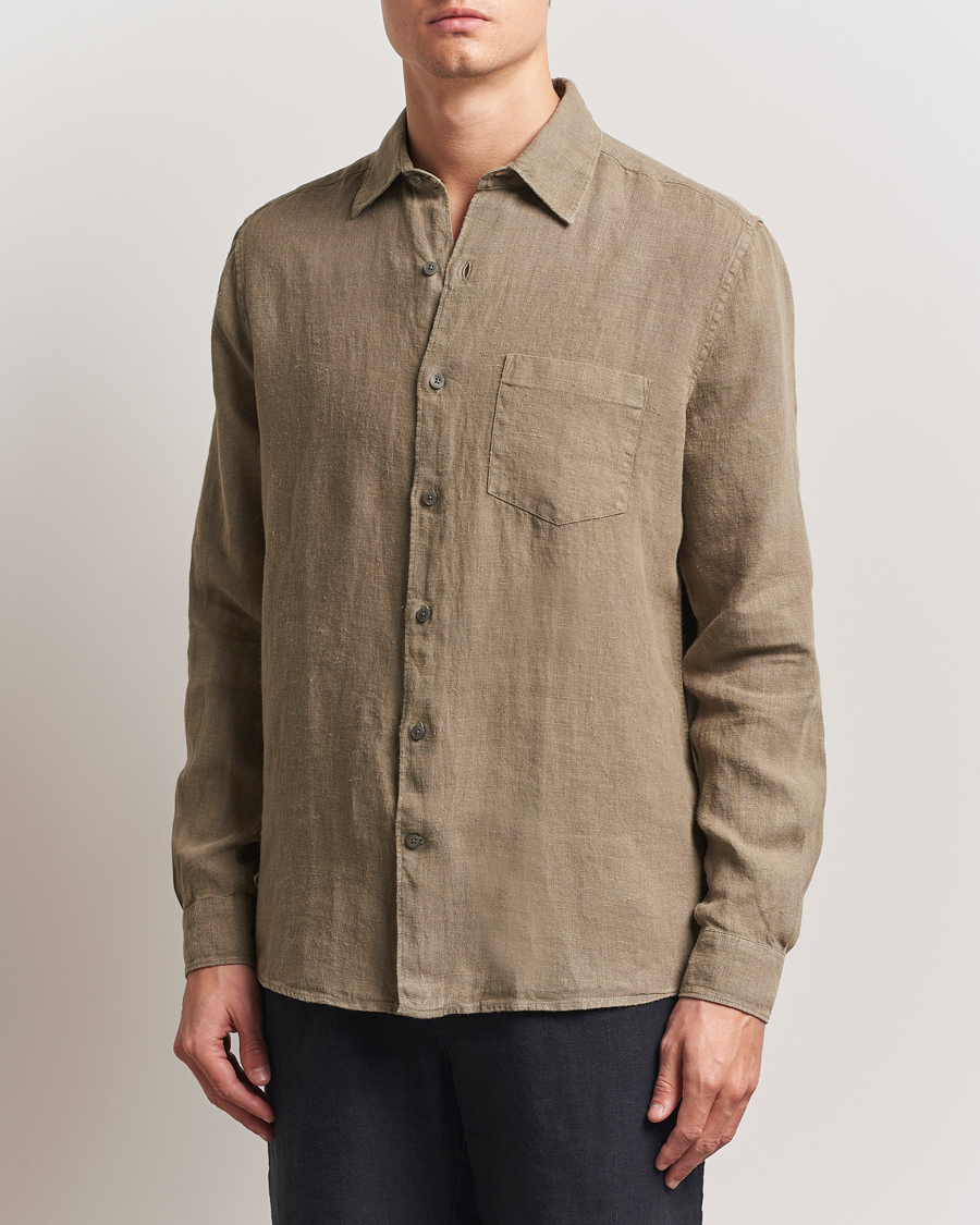 Homme | Chemises | A Day's March | Abu Linen Shirt Clay