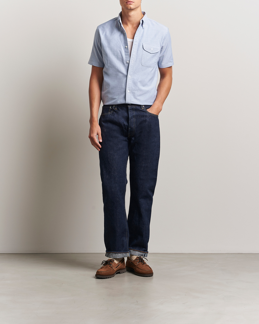 Homme | Chemises | BEAMS PLUS | Short Sleeve Oxford Shirt Light Blue