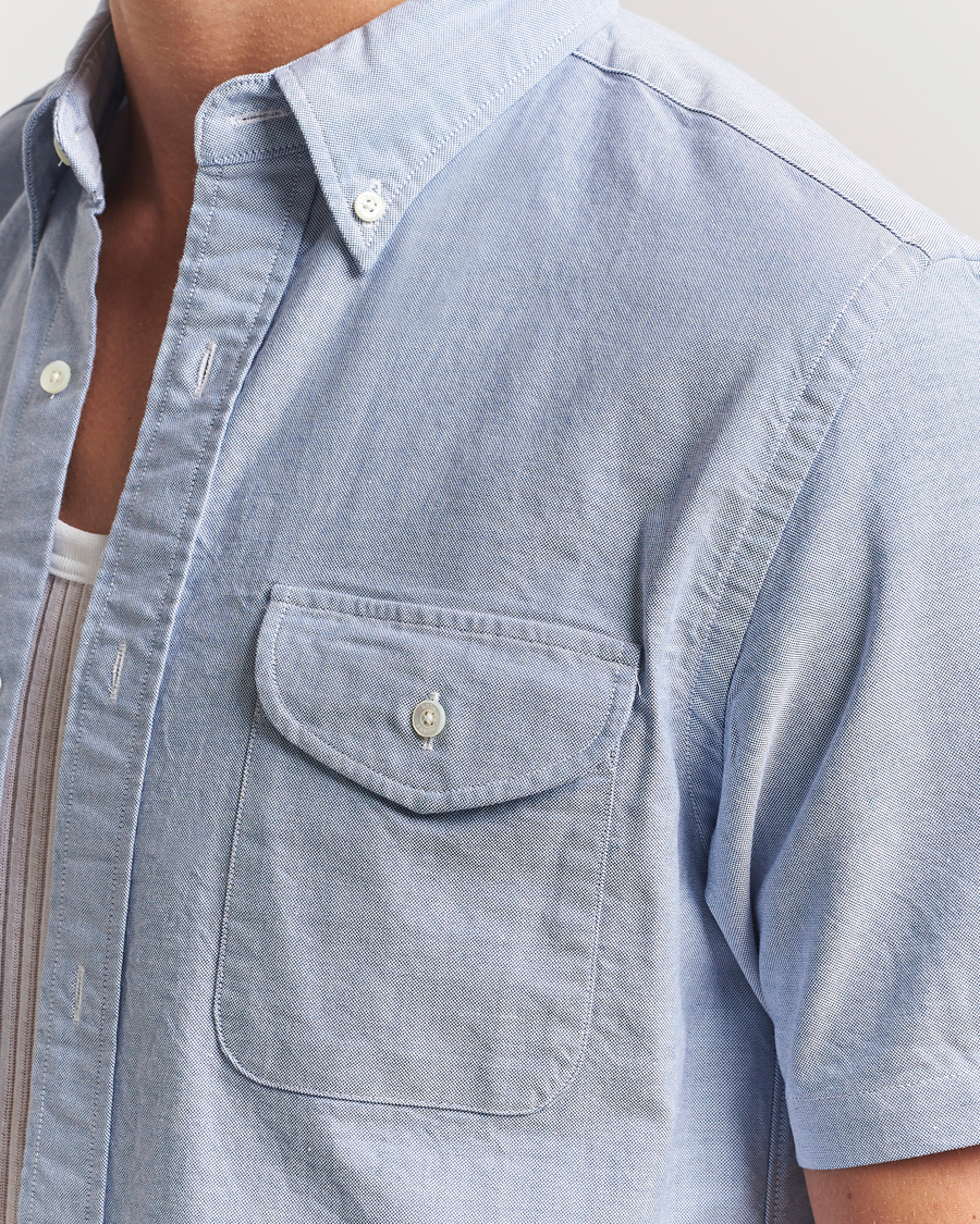 Homme | Chemises | BEAMS PLUS | Short Sleeve Oxford Shirt Light Blue