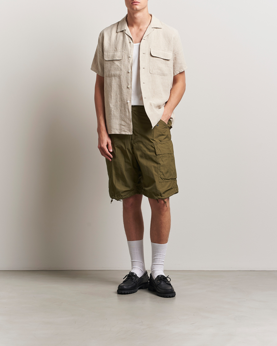 Homme | Chemises | BEAMS PLUS | Short Sleeve Linen Camp Shirt Beige