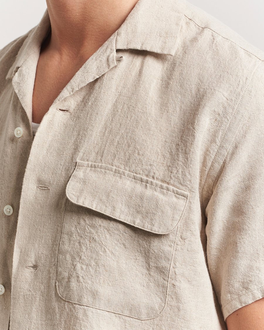 Homme | Chemises | BEAMS PLUS | Short Sleeve Linen Camp Shirt Beige