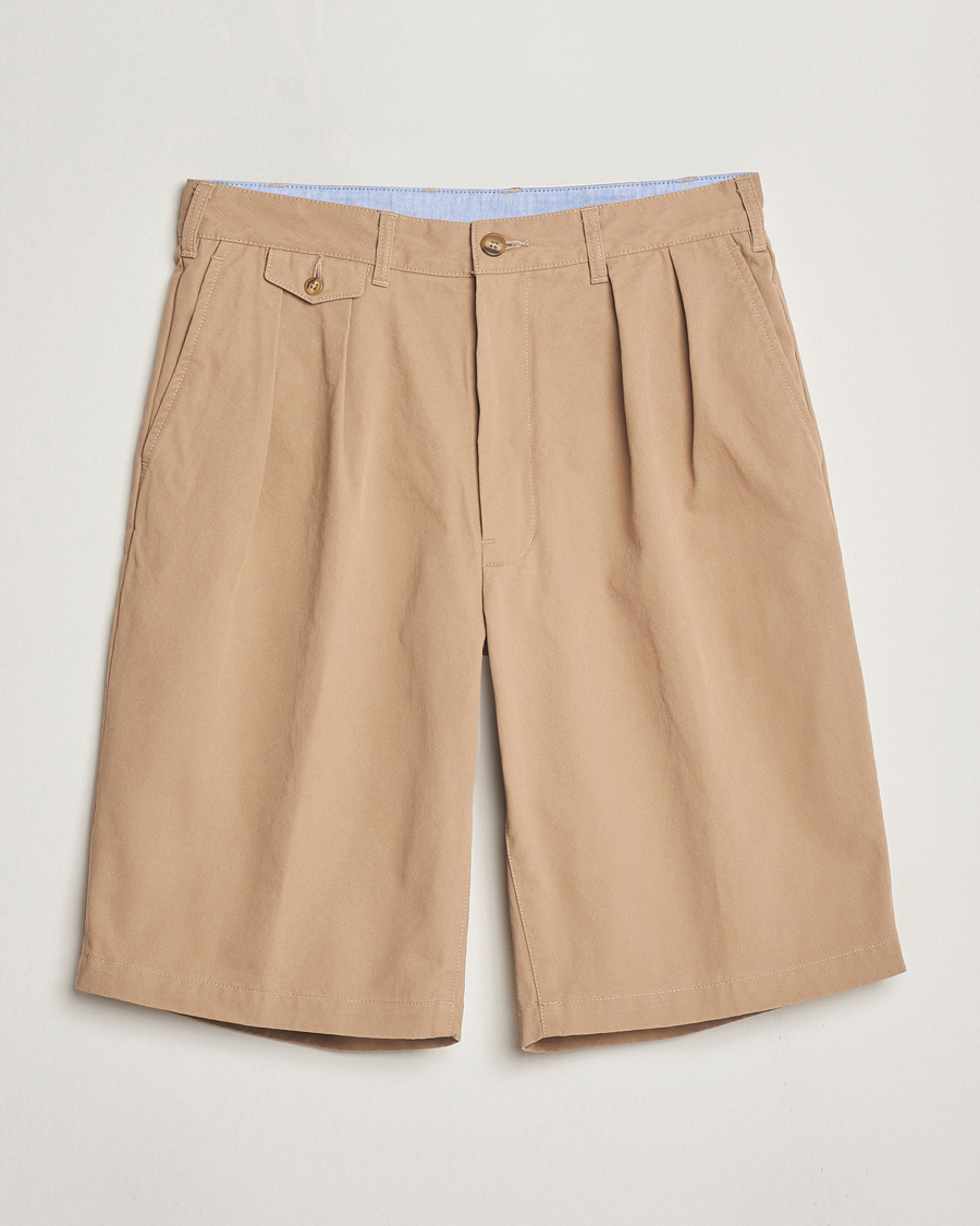 Homme | Shorts | BEAMS PLUS | Pleated Twill Shorts Khaki
