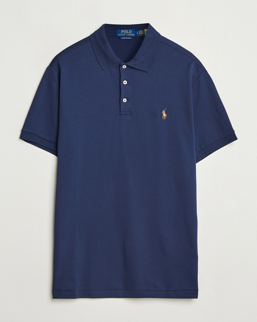 Homme | Polos | Polo Ralph Lauren | Custom Slim Fit Cotton Polo Refined Navy