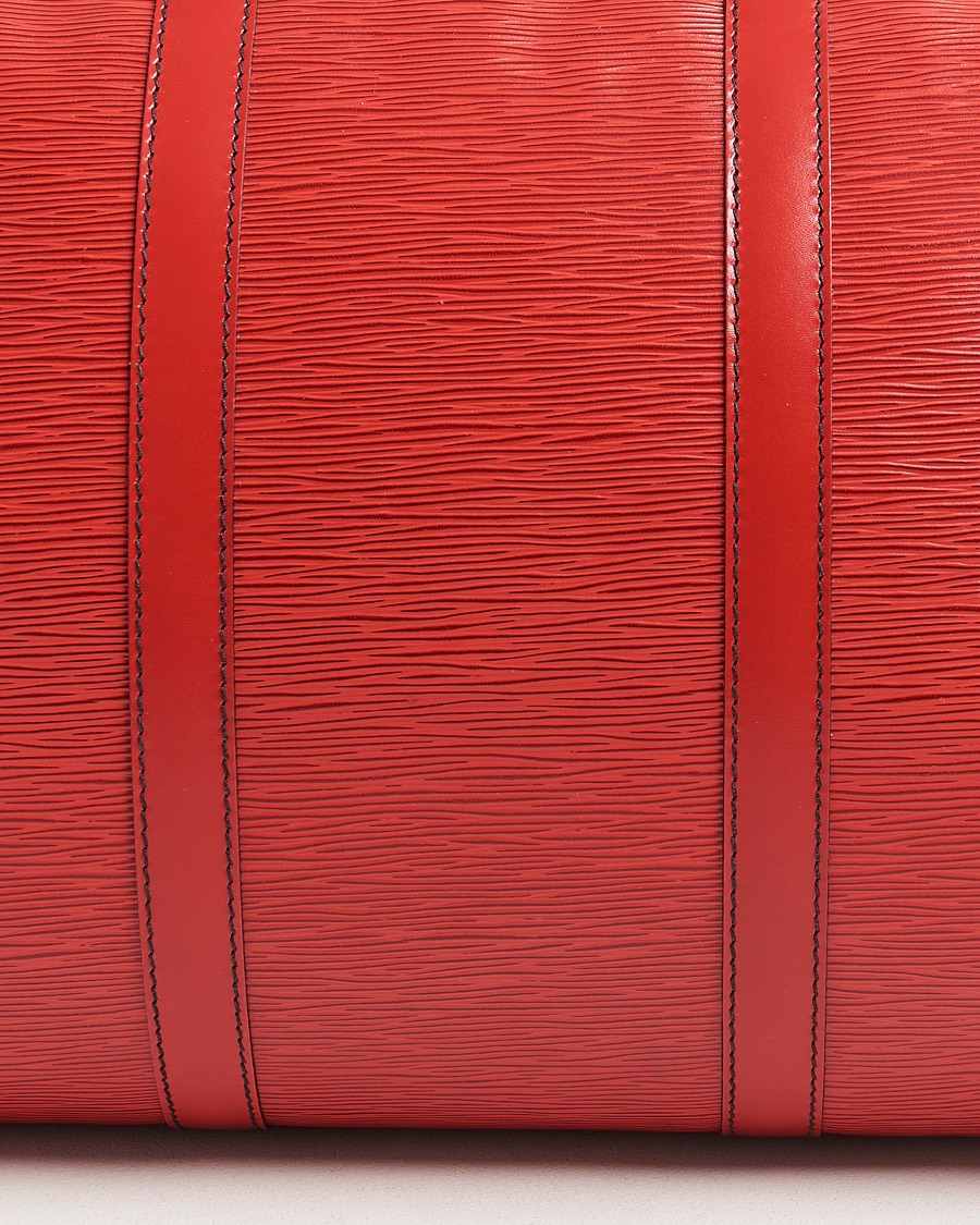 Homme | Louis Vuitton Pre-Owned Keepall 50 Epi Leather Bag Red | Louis Vuitton Pre-Owned | Keepall 50 Epi Leather Bag Red