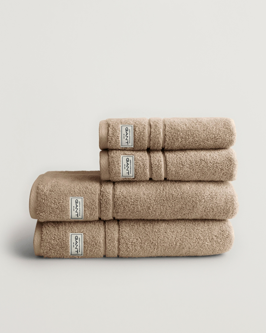 Homme | GANT 4-Pack Premium Towel Silver Sand | GANT | 4-Pack Premium Towel Silver Sand