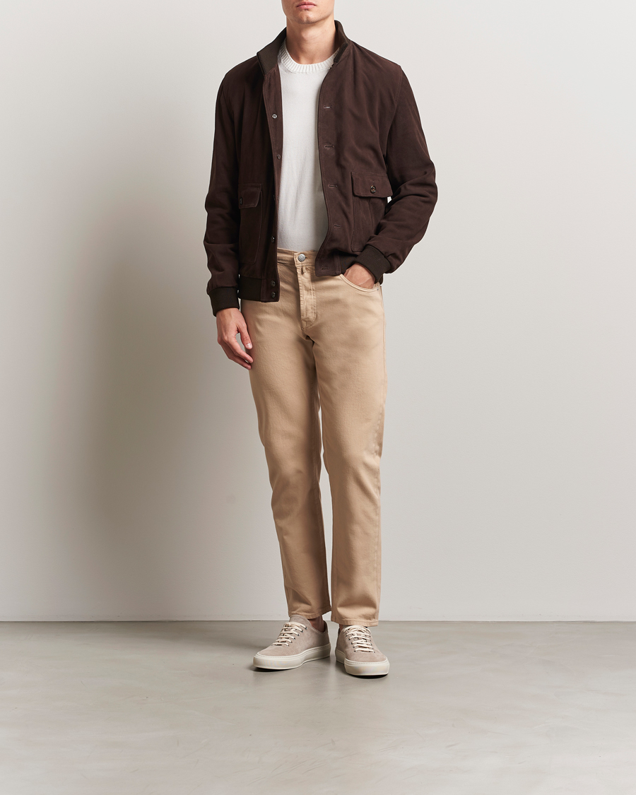 Homme | Pantalons | Incotex | 5-Pocket Cotton Stretch Pants Beige