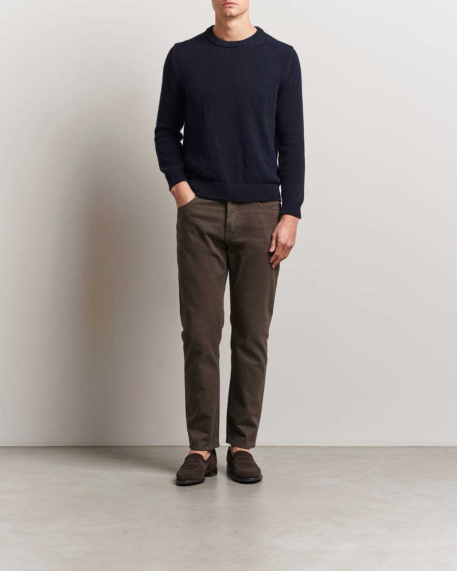 Homme | Pantalons | Incotex | 5-Pocket Cotton Stretch Pants Dark Brown