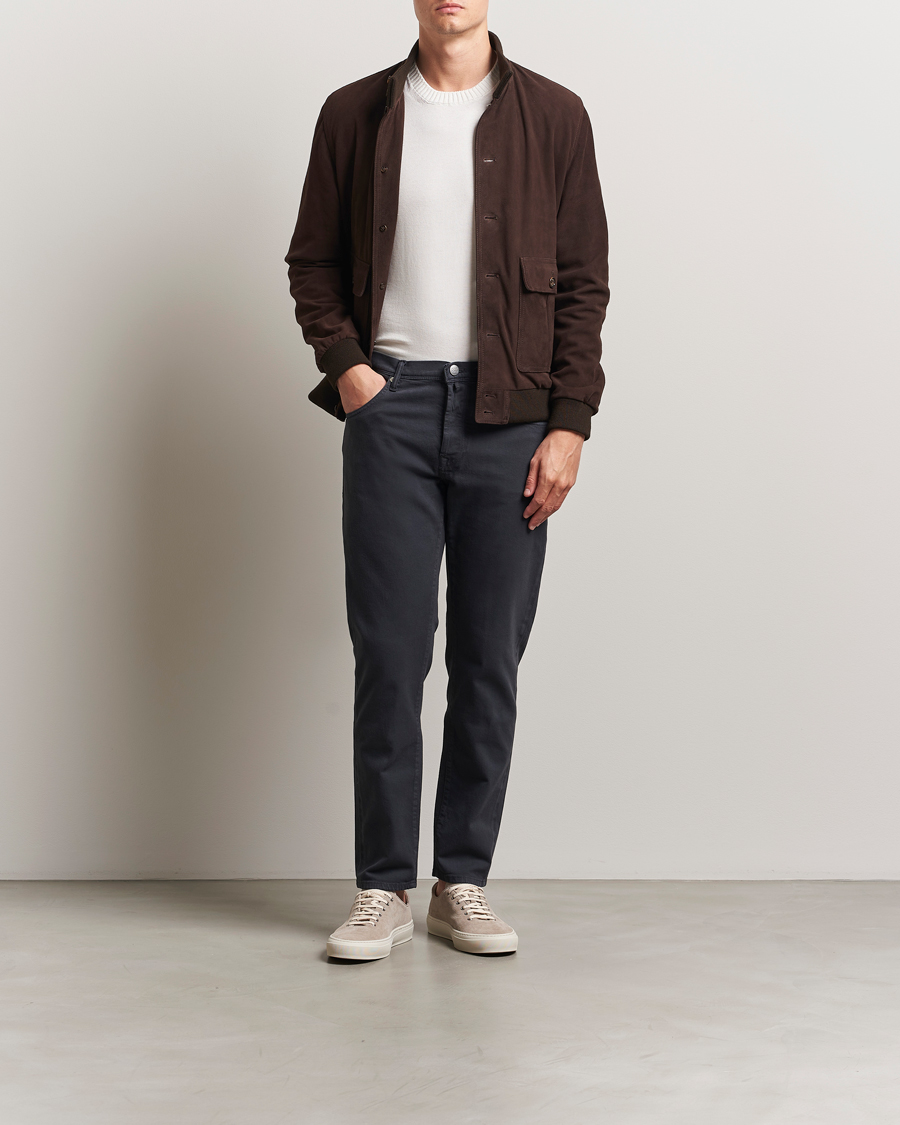 Homme | Pantalons | Incotex | 5-Pocket Cotton Stretch Pants Navy