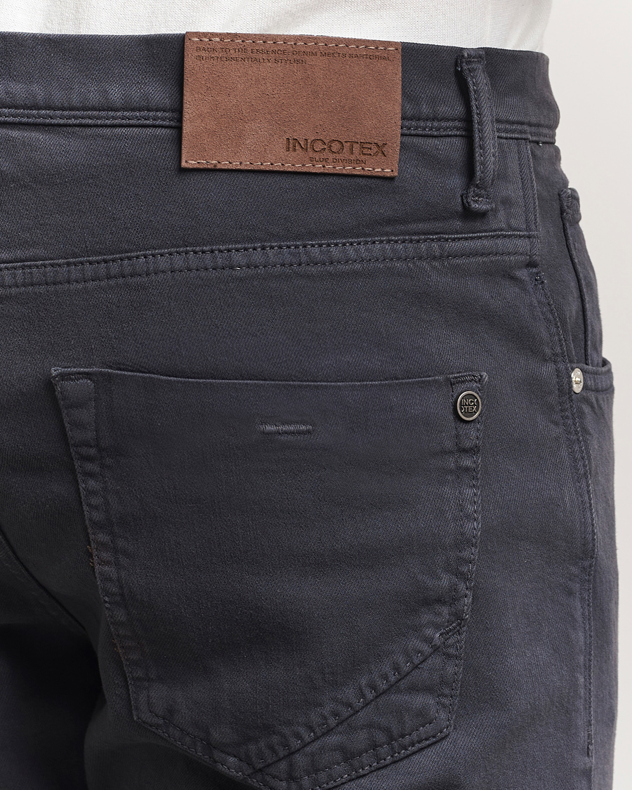 Homme | Pantalons | Incotex | 5-Pocket Cotton Stretch Pants Navy