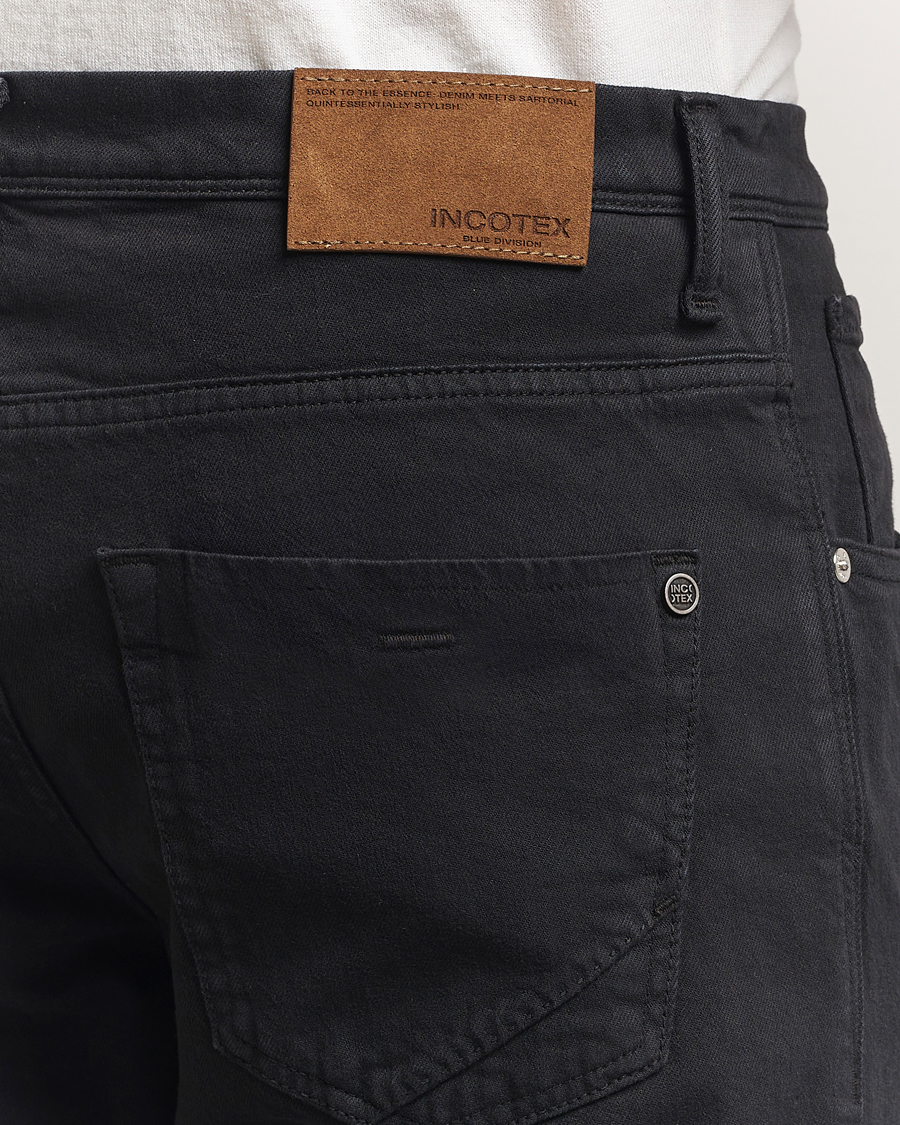 Homme | Pantalons | Incotex | 5-Pocket Cotton Stretch Pants Black