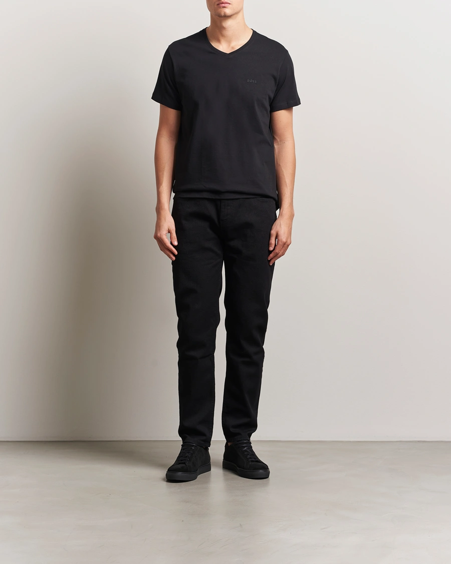 Homme | T-shirts | BOSS BLACK | 2-Pack Relaxed Fit V-Neck T-Shirt Black