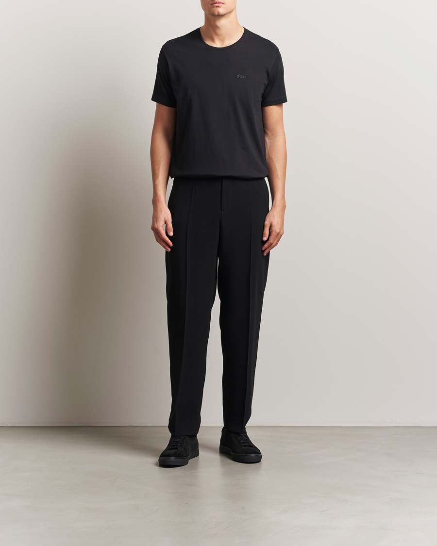 Homme | T-shirts | BOSS BLACK | 2-Pack Relaxed Fit Crew Neck T-Shirt Black