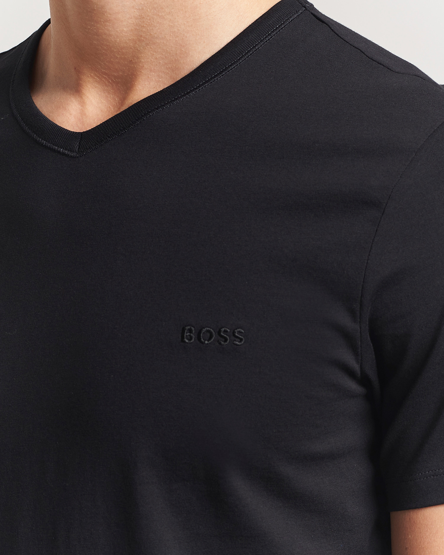 Homme | T-shirts | BOSS BLACK | 3-Pack V-Neck T-Shirt Black