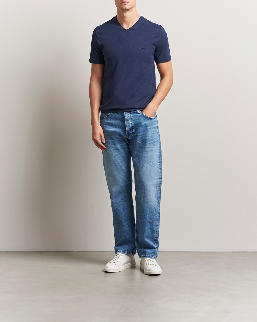 Homme | T-shirts | BOSS BLACK | 3-Pack V-Neck T-Shirt Black/Blue/Grey