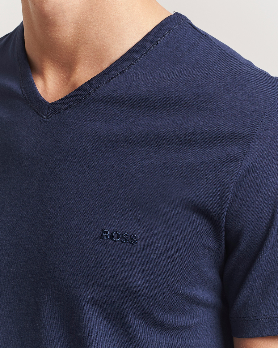 Homme | T-shirts | BOSS BLACK | 3-Pack V-Neck T-Shirt Black/Blue/Grey