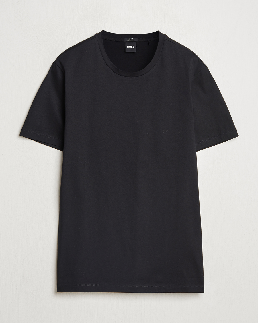 Homme | T-shirts | BOSS BLACK | Tessler Mercerized Crew Neck T-Shirt Black