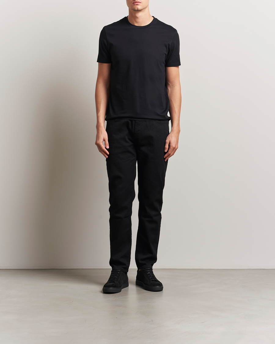 Homme | T-shirts | BOSS BLACK | Tessler Mercerized Crew Neck T-Shirt Black