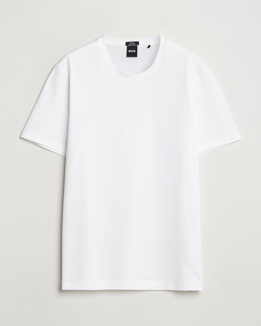 Homme | T-shirts | BOSS BLACK | Tessler Mercerized Crew Neck T-Shirt White