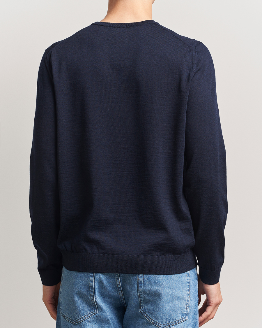 Homme | Pulls Et Tricots | BOSS BLACK | Leno Wool Crew Neck Pullover Dark Blue