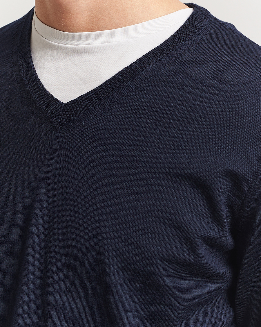 Homme | Pulls Et Tricots | BOSS BLACK | Melba Wool V-Neck Pullover Dark Blue