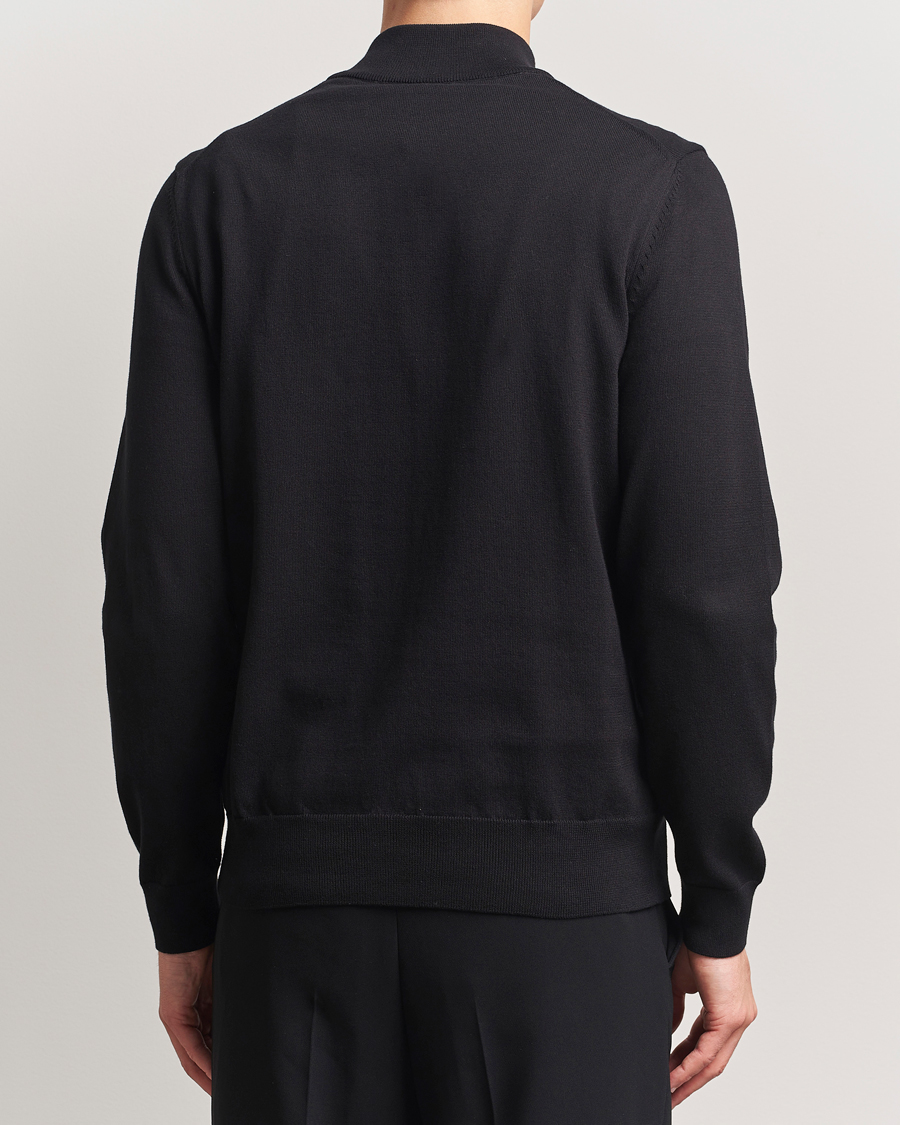 Homme | Pulls Et Tricots | BOSS BLACK | Padro Cotton Knitted Half Zip Black