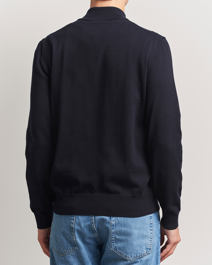 Homme | Pulls Et Tricots | BOSS BLACK | Padro Cotton Knitted Half Zip Dark Blue