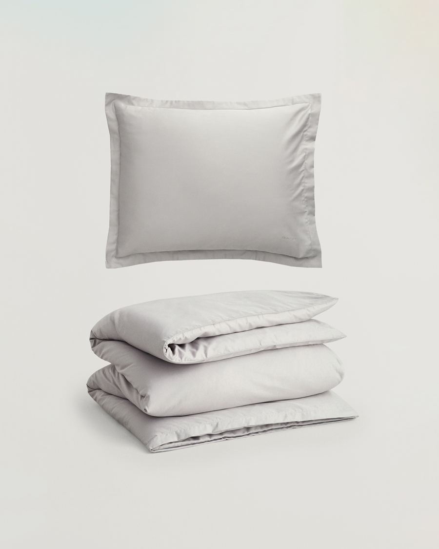 Homme | Pour La Maison | GANT | Sateen Duvet & Pillowcase Set Moon Grey