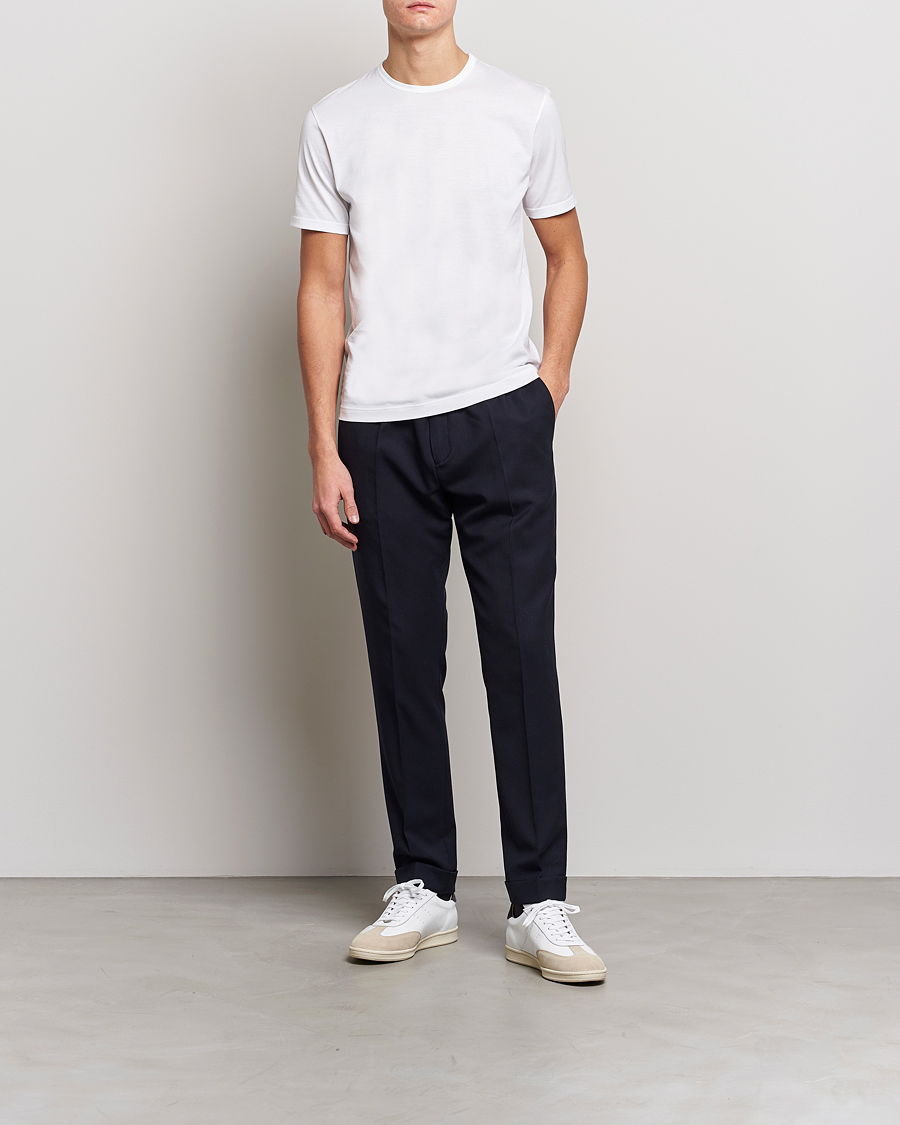 Homme | T-shirts | Sunspel | 2-Pack Crew Neck Q82 Cotton T-Shirt White & Black