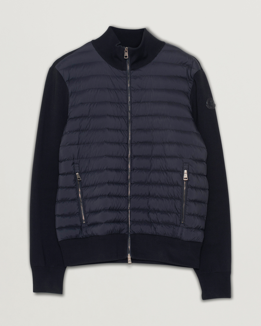 Homme | Pulls Et Tricots | Pre-owned | Moncler Cardigan Down Hybrid Navy
