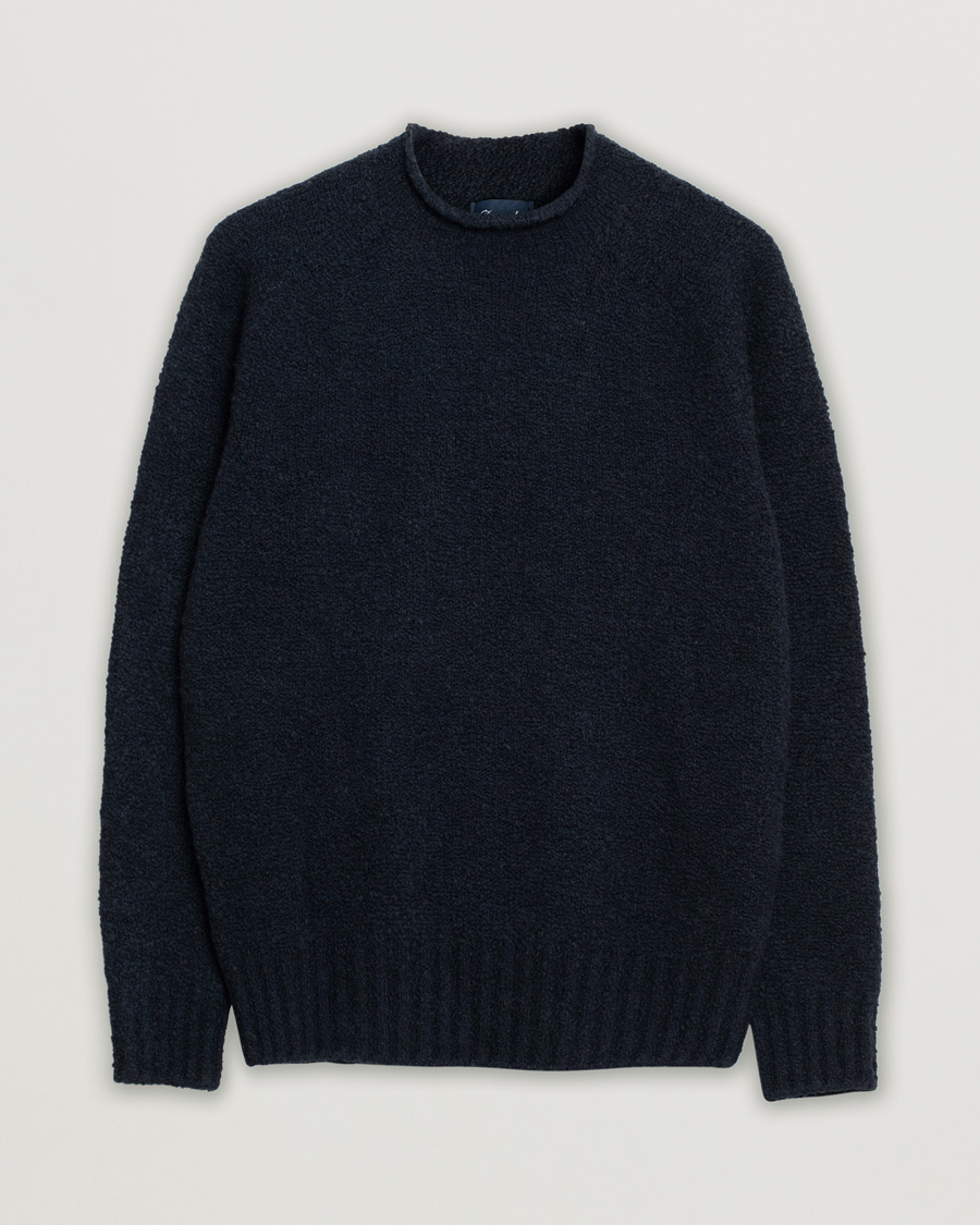 Homme | Pulls Et Tricots | Pre-owned | Drumohr Wool Boucle Mock Neck Navy 48